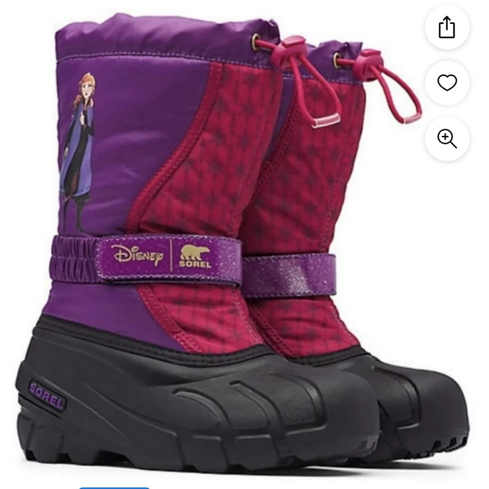 Girls Sorel x Disney Snow Boots featuring Anna from Frozen - Size 11 EUC